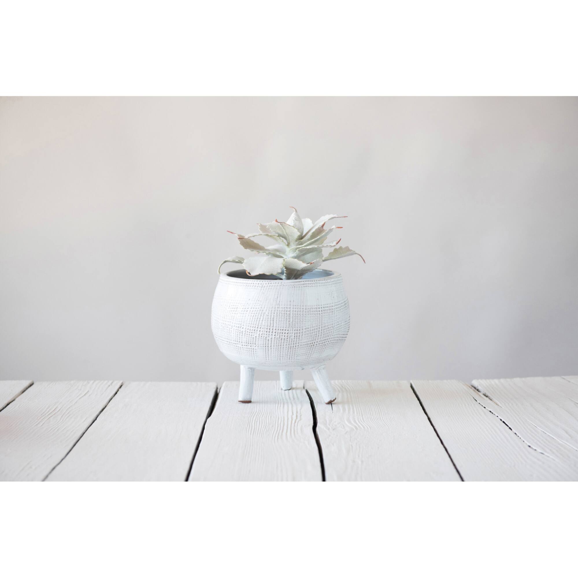 Hello Honey® 7" Footed Terra Cotta Planter